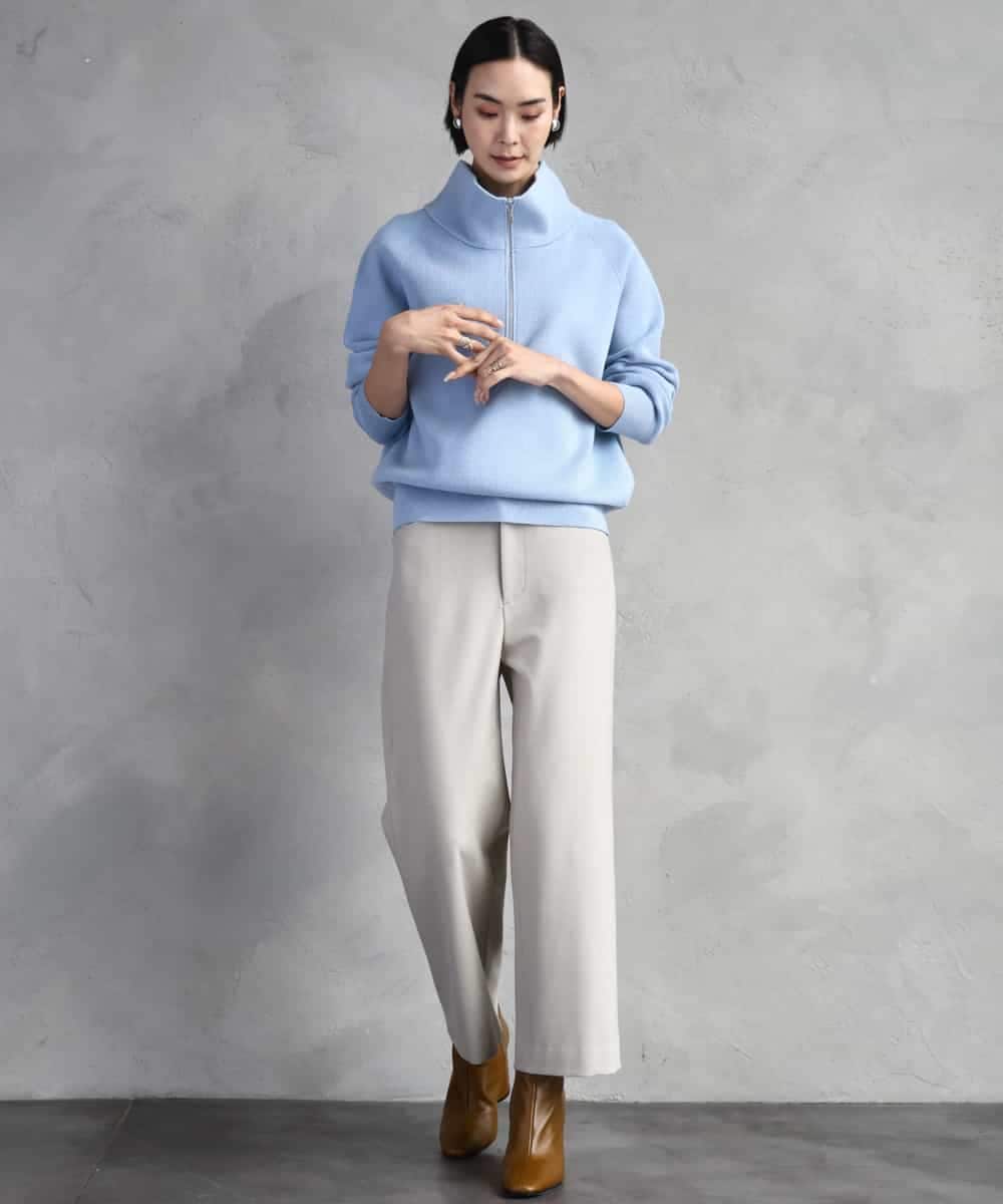 FMFAD25230 MICHEL KLEIN(ミッシェルクラン) ハーフジップニット ホワイト