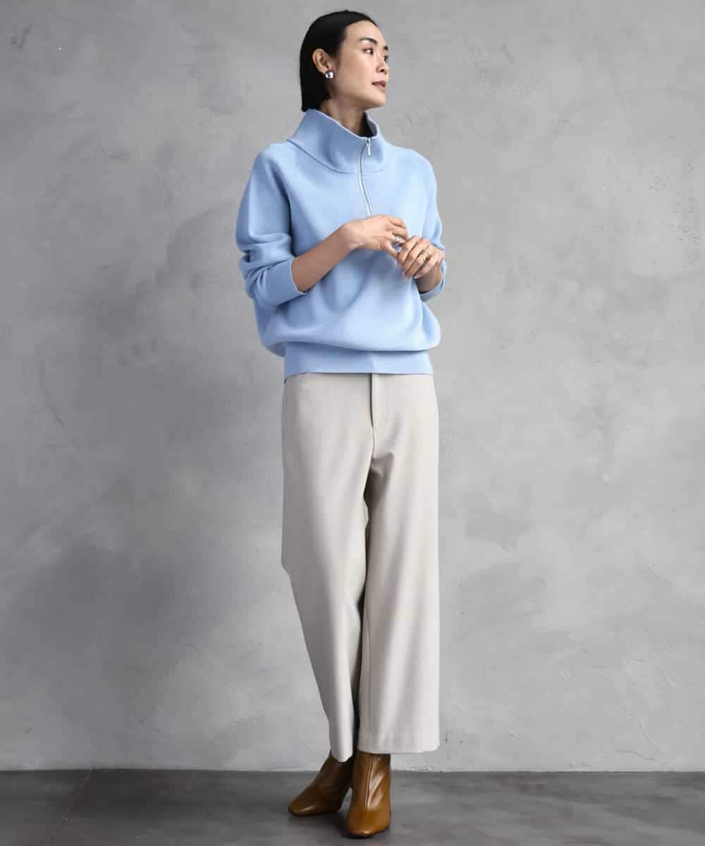 FMFAD25230 MICHEL KLEIN(ミッシェルクラン) ハーフジップニット ホワイト