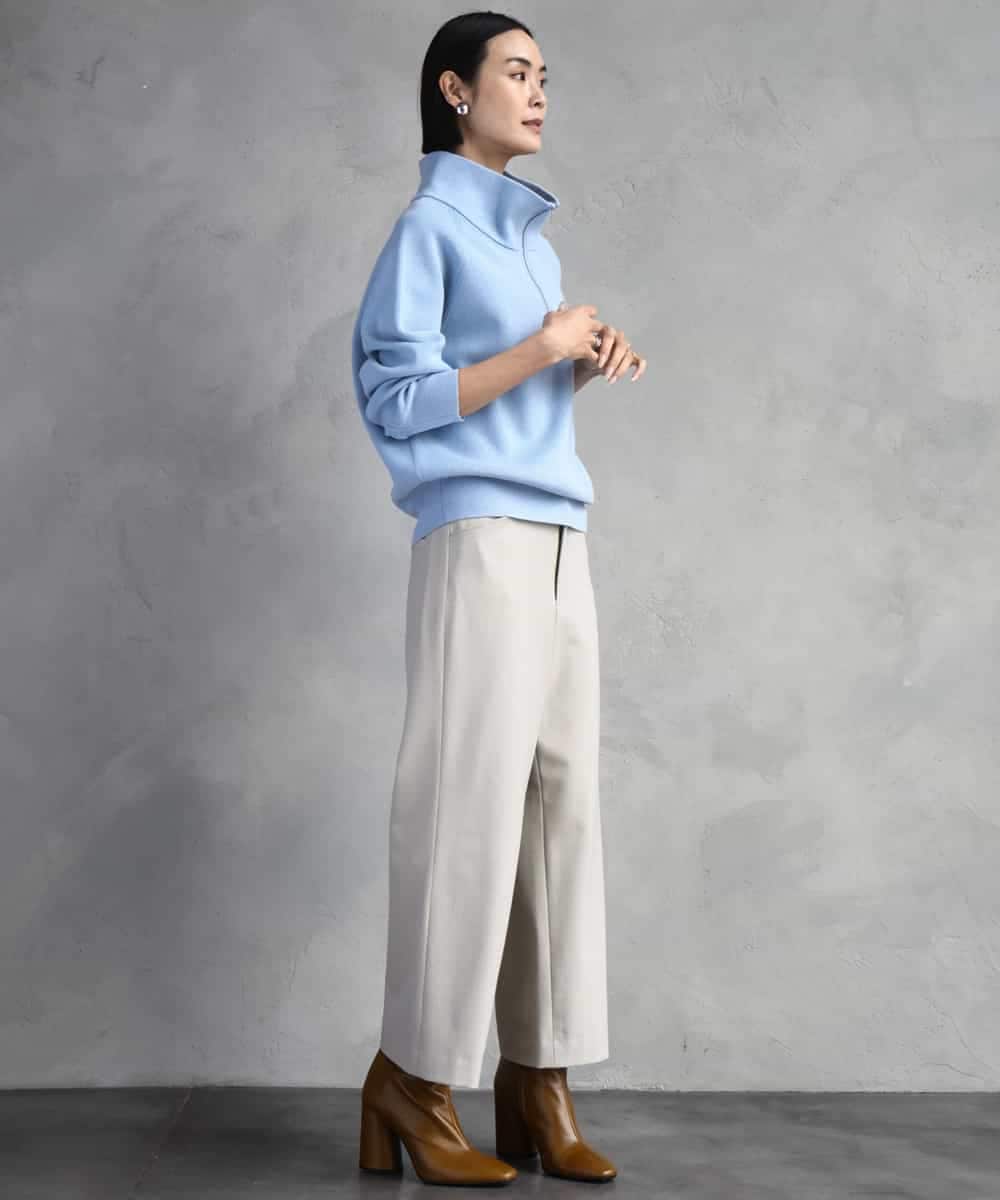 FMFAD25230 MICHEL KLEIN(ミッシェルクラン) ハーフジップニット ホワイト