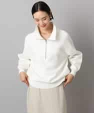 FMFAD25230 MICHEL KLEIN(ミッシェルクラン) ハーフジップニット ホワイト