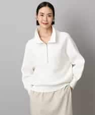 FMFAD25230 MICHEL KLEIN(ミッシェルクラン) ハーフジップニット ホワイト