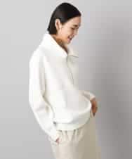 FMFAD25230 MICHEL KLEIN(ミッシェルクラン) ハーフジップニット ホワイト