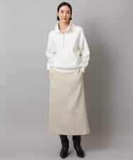 FMFAD25230 MICHEL KLEIN(ミッシェルクラン) ハーフジップニット ホワイト