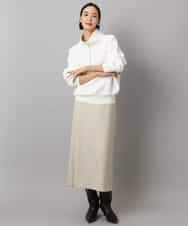 FMFAD25230 MICHEL KLEIN(ミッシェルクラン) ハーフジップニット ホワイト