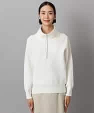 FMFAD25230 MICHEL KLEIN(ミッシェルクラン) ハーフジップニット ホワイト