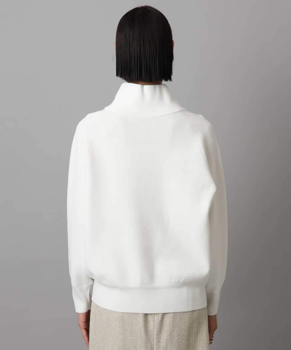 FMFAD25230 MICHEL KLEIN(ミッシェルクラン) ハーフジップニット ホワイト