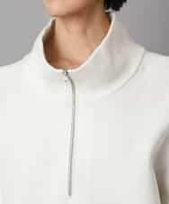 FMFAD25230 MICHEL KLEIN(ミッシェルクラン) ハーフジップニット ホワイト