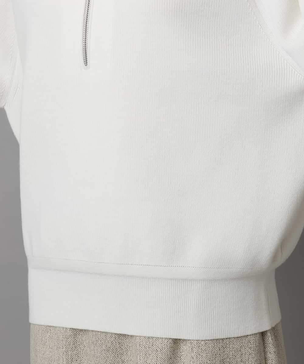 FMFAD25230 MICHEL KLEIN(ミッシェルクラン) ハーフジップニット ホワイト