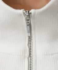 FMFAD25230 MICHEL KLEIN(ミッシェルクラン) ハーフジップニット ホワイト