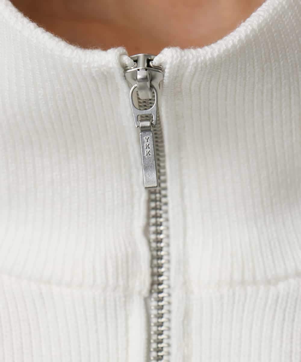 FMFAD25230 MICHEL KLEIN(ミッシェルクラン) ハーフジップニット ホワイト