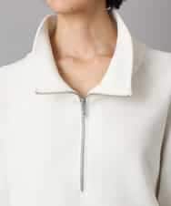 FMFAD25230 MICHEL KLEIN(ミッシェルクラン) ハーフジップニット ホワイト