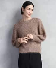 FMFAD27230 MICHEL KLEIN(ミッシェルクラン) フェザーヤーンラメプルオーバー ベージュ