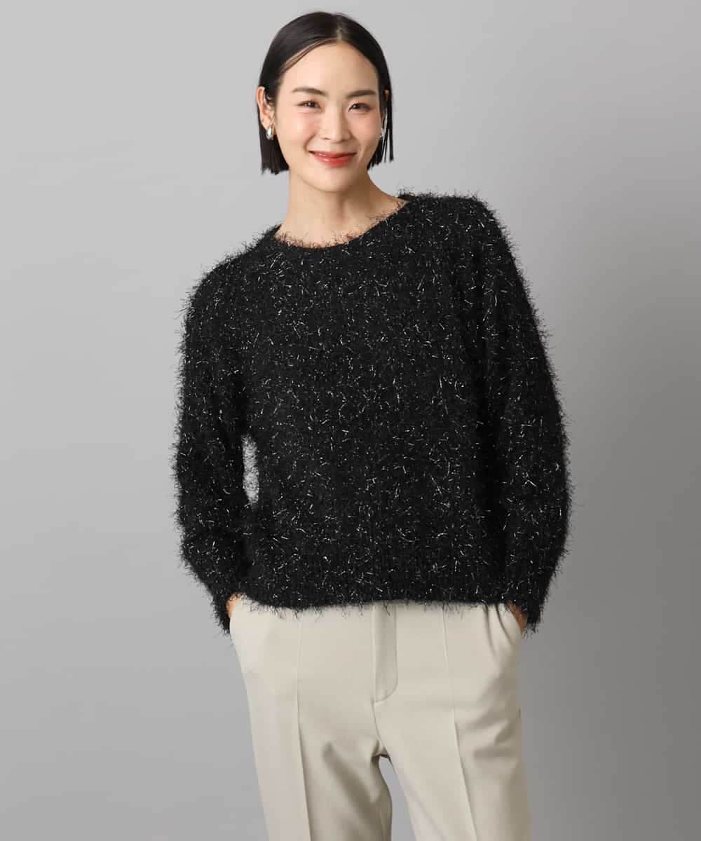 FMFAD27230 MICHEL KLEIN(ミッシェルクラン) フェザーヤーンラメプルオーバー ベージュ