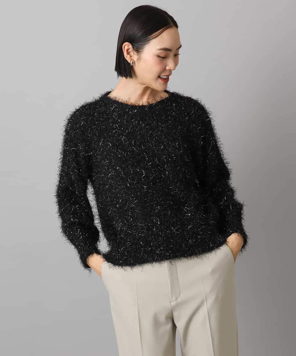 FMFAD27230 MICHEL KLEIN(ミッシェルクラン) フェザーヤーンラメプルオーバー ベージュ