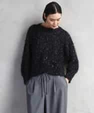 FMFAD27230 MICHEL KLEIN(ミッシェルクラン) フェザーヤーンラメプルオーバー ベージュ