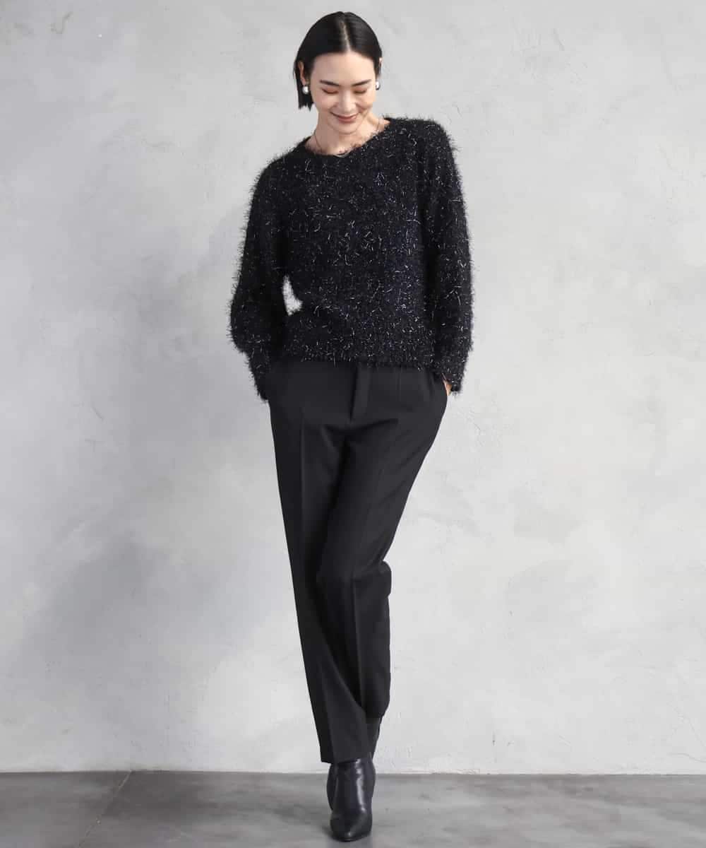 FMFAD27230 MICHEL KLEIN(ミッシェルクラン) フェザーヤーンラメプルオーバー ベージュ