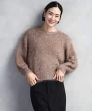 FMFAD27230 MICHEL KLEIN(ミッシェルクラン) フェザーヤーンラメプルオーバー ベージュ