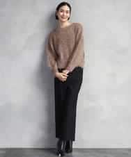 FMFAD27230 MICHEL KLEIN(ミッシェルクラン) フェザーヤーンラメプルオーバー ベージュ