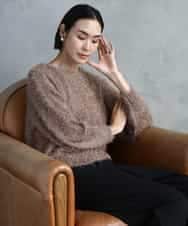 FMFAD27230 MICHEL KLEIN(ミッシェルクラン) フェザーヤーンラメプルオーバー ベージュ