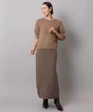 FMFAD27230 MICHEL KLEIN(ミッシェルクラン) フェザーヤーンラメプルオーバー ベージュ