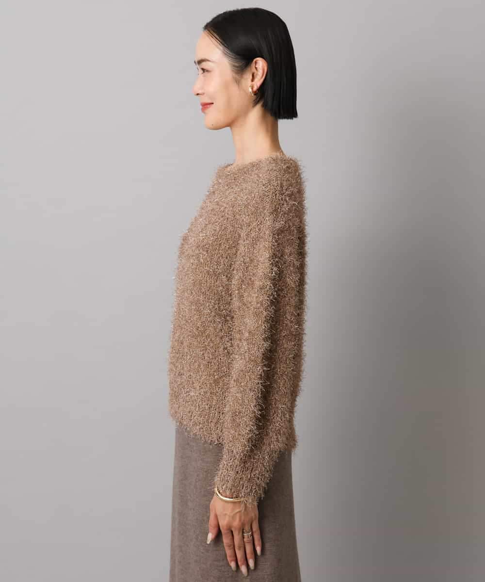 FMFAD27230 MICHEL KLEIN(ミッシェルクラン) フェザーヤーンラメプルオーバー ベージュ