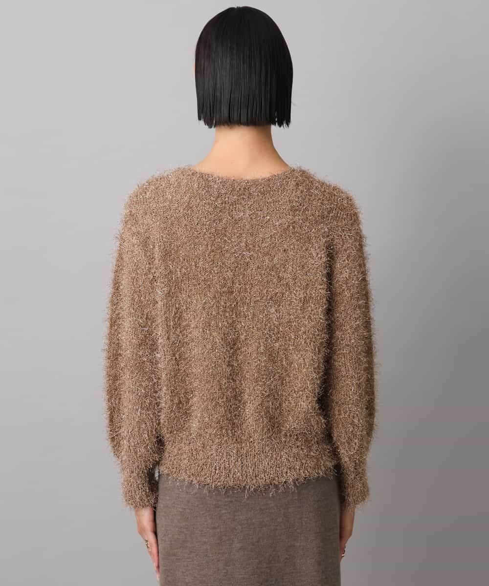 FMFAD27230 MICHEL KLEIN(ミッシェルクラン) フェザーヤーンラメプルオーバー ベージュ