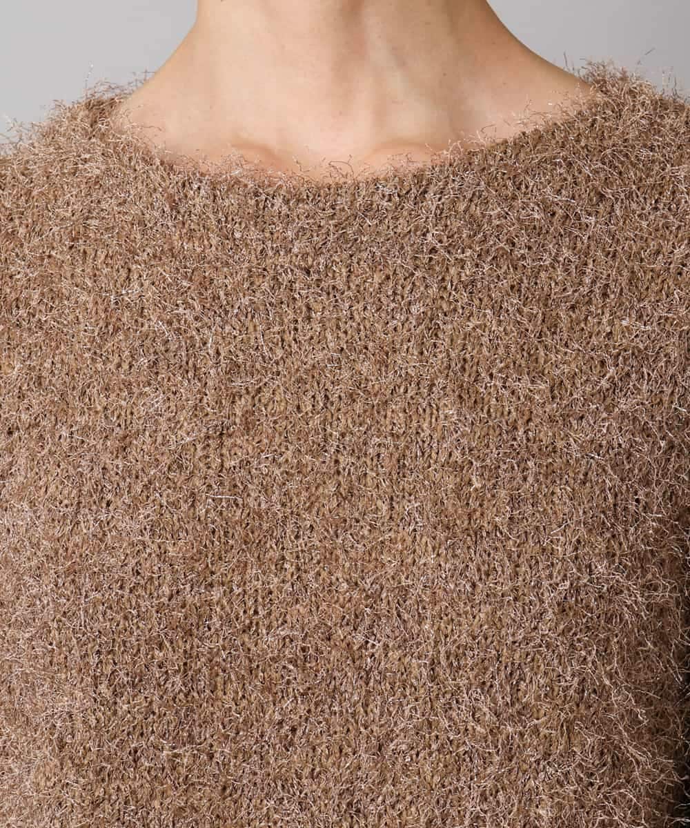 FMFAD27230 MICHEL KLEIN(ミッシェルクラン) フェザーヤーンラメプルオーバー ベージュ