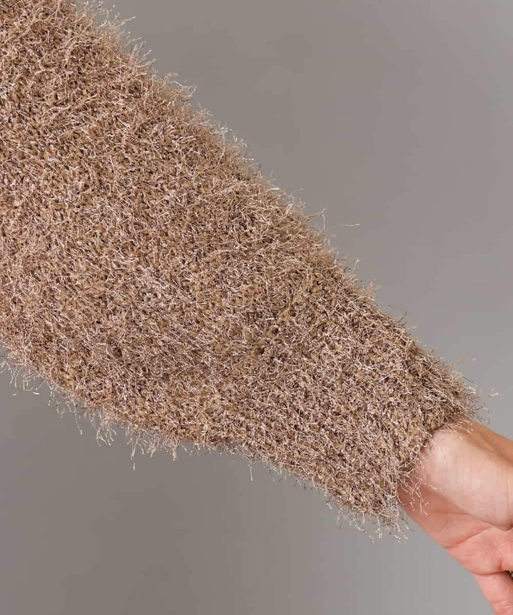 FMFAD27230 MICHEL KLEIN(ミッシェルクラン) フェザーヤーンラメプルオーバー ベージュ