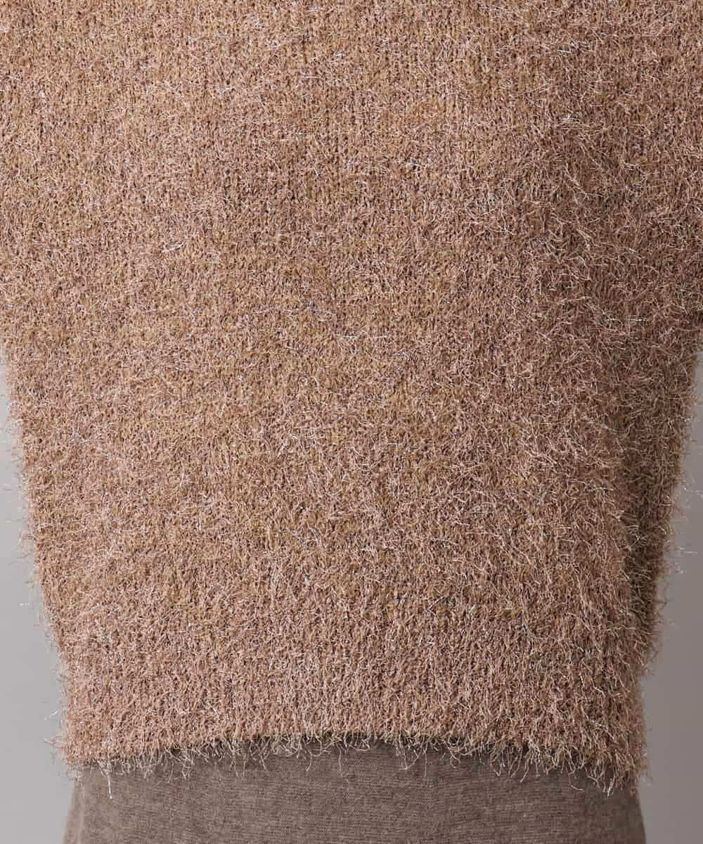 FMFAD27230 MICHEL KLEIN(ミッシェルクラン) フェザーヤーンラメプルオーバー ベージュ