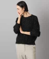 FMFAD27230 MICHEL KLEIN(ミッシェルクラン) フェザーヤーンラメプルオーバー ブラック