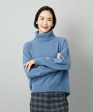 FMFAD28230 MICHEL KLEIN(ミッシェルクラン) [定番人気]ハイネックニット ブルー