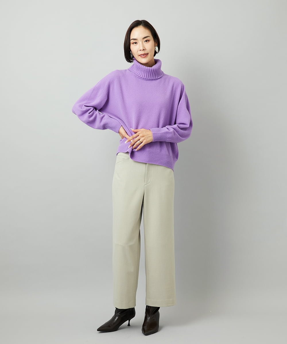 FMFAD28230 MICHEL KLEIN(ミッシェルクラン) [定番人気]ハイネックニット ブルー