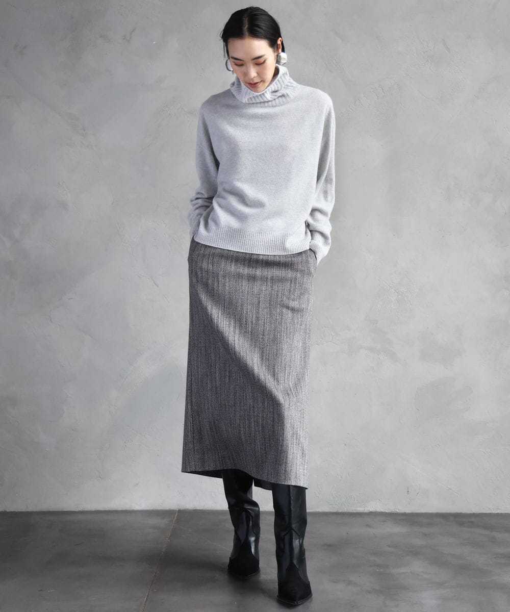 FMFAD28230 MICHEL KLEIN(ミッシェルクラン) [定番人気]ハイネックニット ブルー