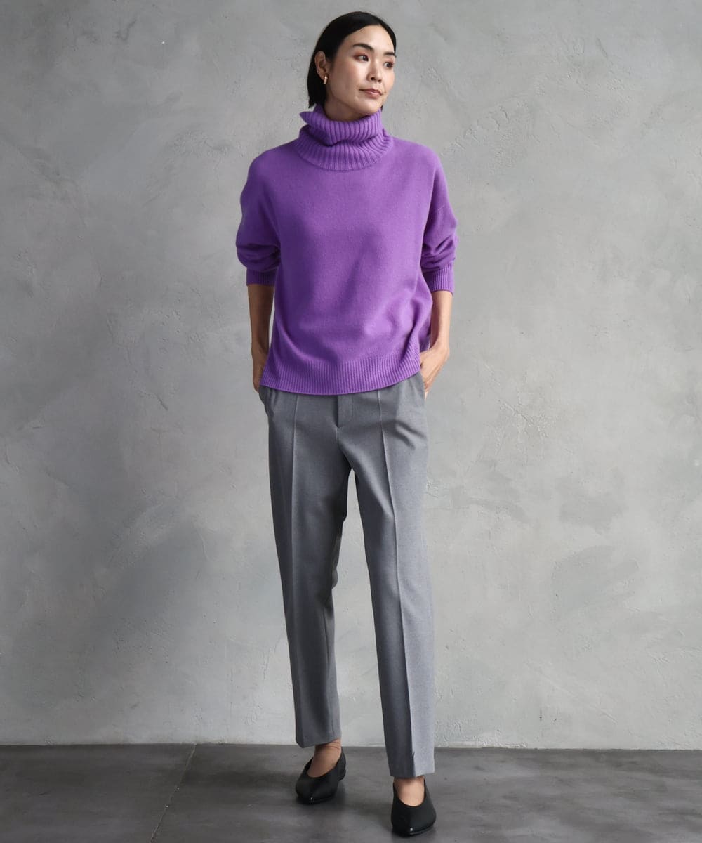 FMFAD28230 MICHEL KLEIN(ミッシェルクラン) [定番人気]ハイネックニット ブルー