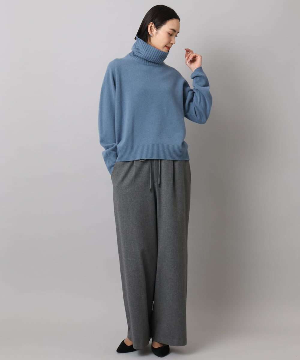 FMFAD28230 MICHEL KLEIN(ミッシェルクラン) [定番人気]ハイネックニット ブルー