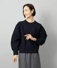 FMFAD29210 MICHEL KLEIN(ミッシェルクラン) スウェットライクニットプルオーバー ブラック