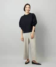 FMFAD29210 MICHEL KLEIN(ミッシェルクラン) スウェットライクニットプルオーバー ブラック
