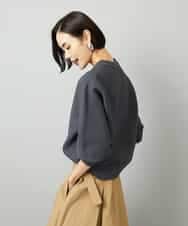FMFAD29210 MICHEL KLEIN(ミッシェルクラン) スウェットライクニットプルオーバー ブラック