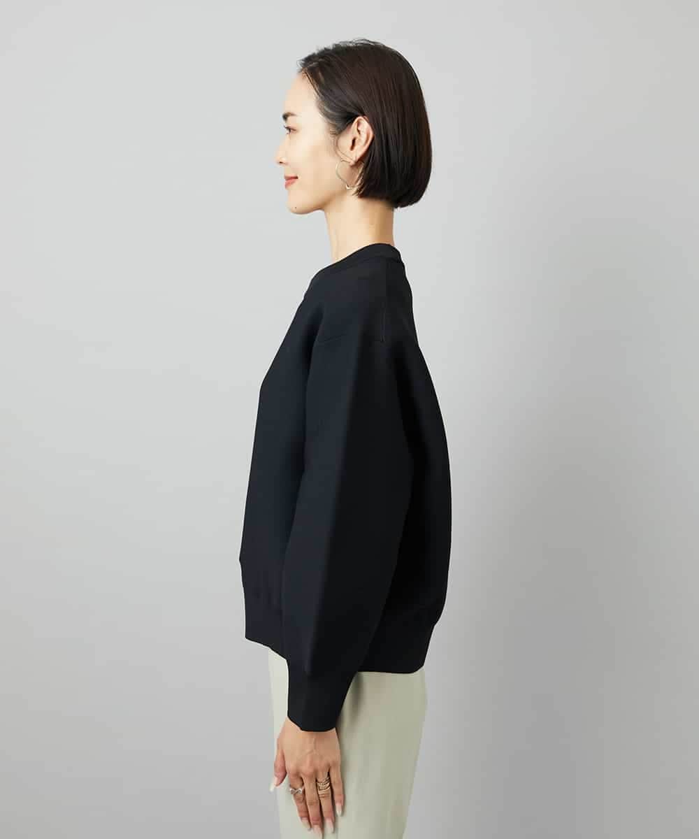 FMFAD29210 MICHEL KLEIN(ミッシェルクラン) スウェットライクニットプルオーバー ブラック