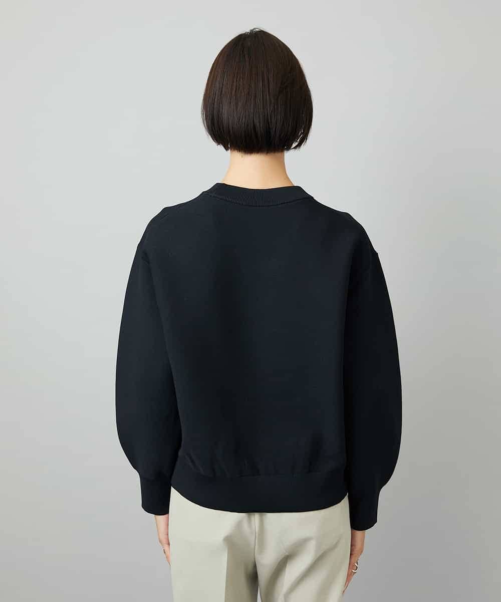 FMFAD29210 MICHEL KLEIN(ミッシェルクラン) スウェットライクニットプルオーバー ブラック
