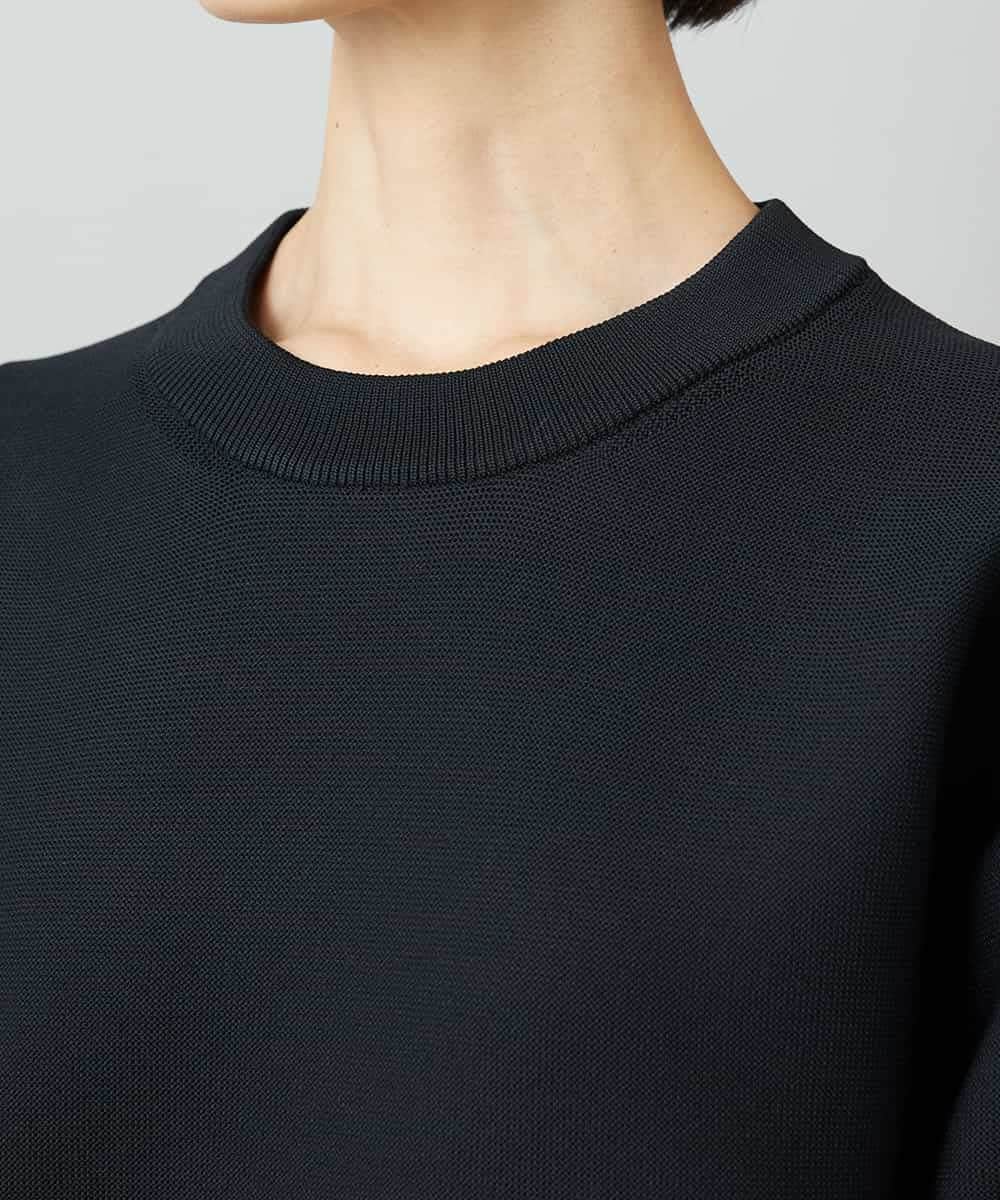 FMFAD29210 MICHEL KLEIN(ミッシェルクラン) スウェットライクニットプルオーバー ブラック