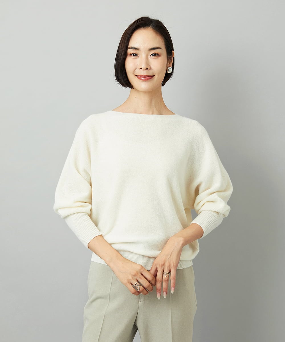 FMFAD40190 MICHEL KLEIN(ミッシェルクラン) [定番人気]ホールガーメント(R)ドルマンスリーブニット パープル
