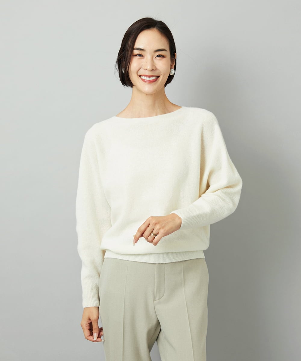 FMFAD40190 MICHEL KLEIN(ミッシェルクラン) [定番人気]ホールガーメント(R)ドルマンスリーブニット パープル