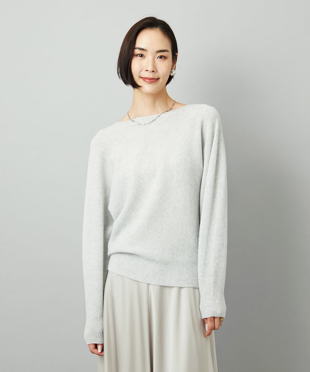 FMFAD40190 MICHEL KLEIN(ミッシェルクラン) [定番人気]ホールガーメント(R)ドルマンスリーブニット パープル