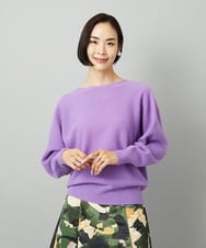 FMFAD40190 MICHEL KLEIN(ミッシェルクラン) [定番人気]ホールガーメント(R)ドルマンスリーブニット パープル