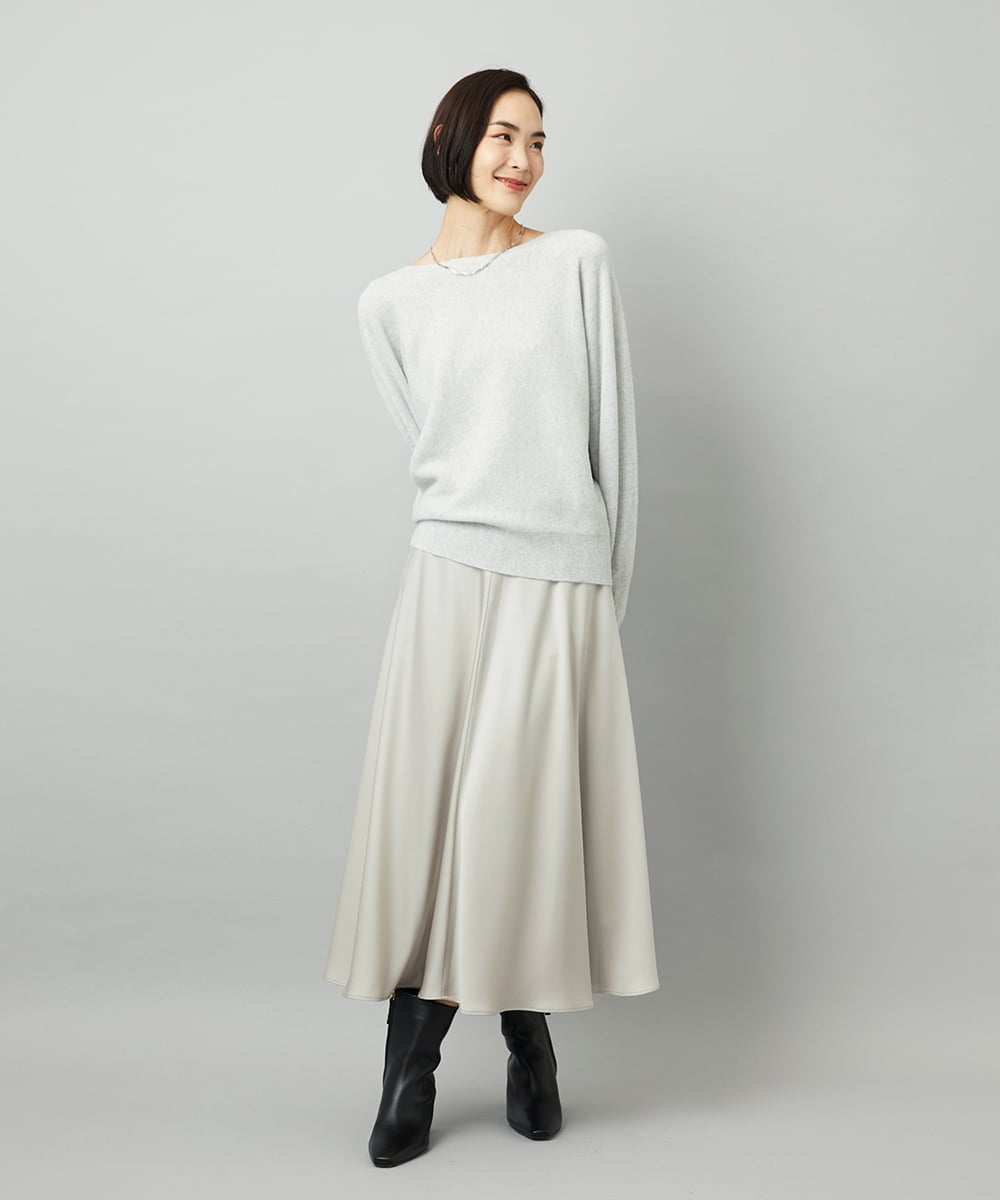 FMFAD40190 MICHEL KLEIN(ミッシェルクラン) [定番人気]ホールガーメント(R)ドルマンスリーブニット パープル