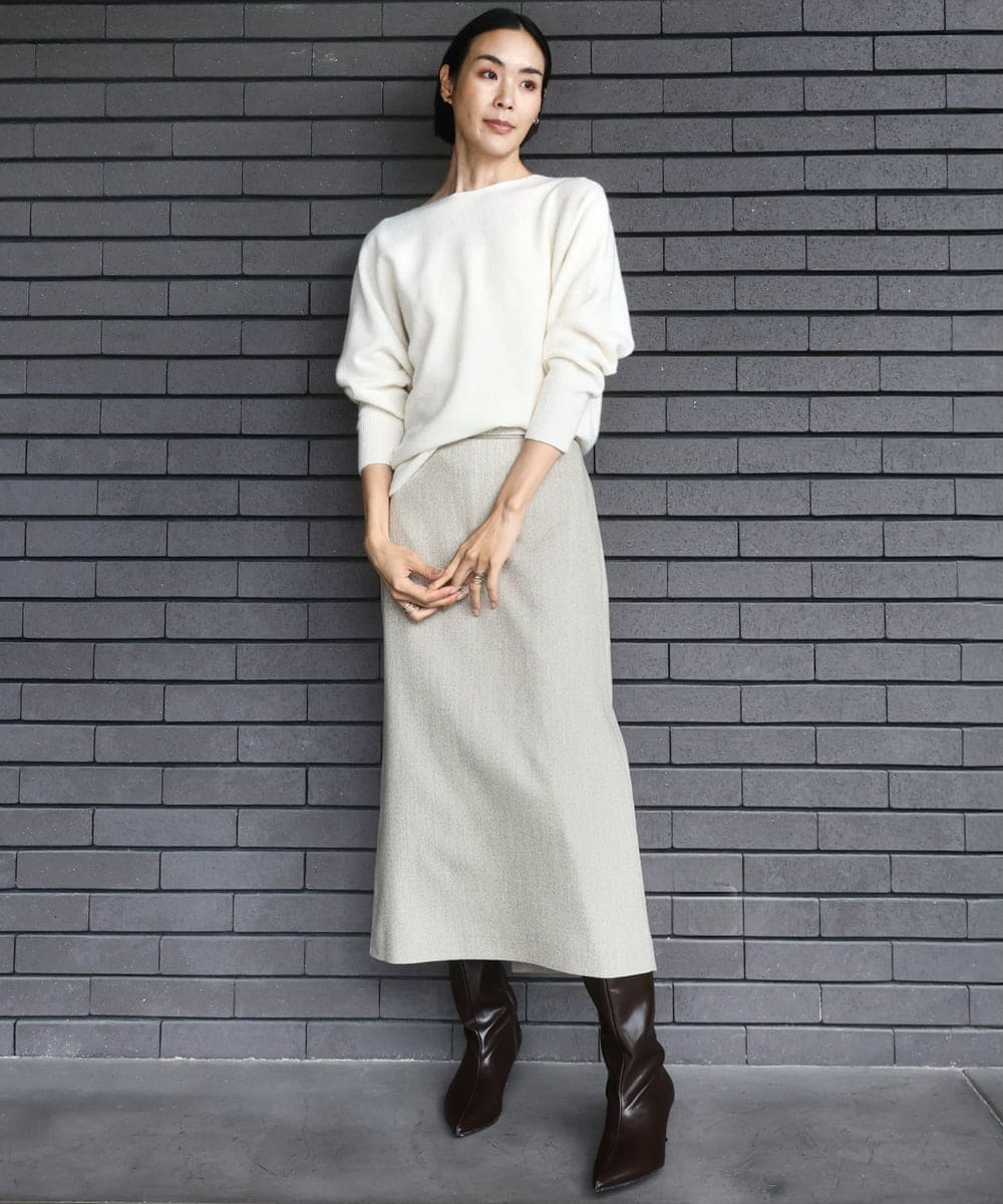 FMFAD40190 MICHEL KLEIN(ミッシェルクラン) [定番人気]ホールガーメント(R)ドルマンスリーブニット パープル