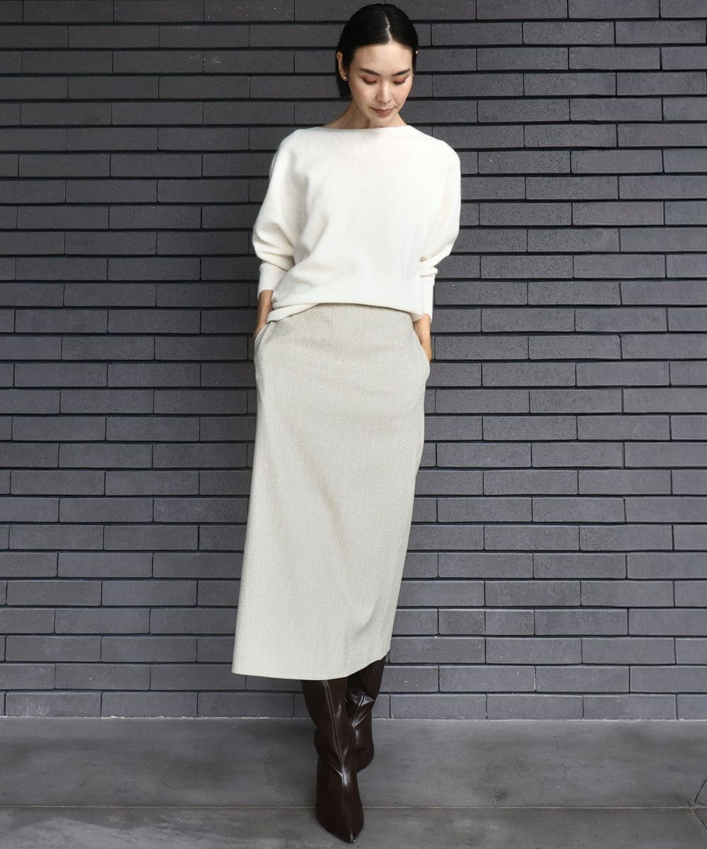 FMFAD40190 MICHEL KLEIN(ミッシェルクラン) [定番人気]ホールガーメント(R)ドルマンスリーブニット パープル