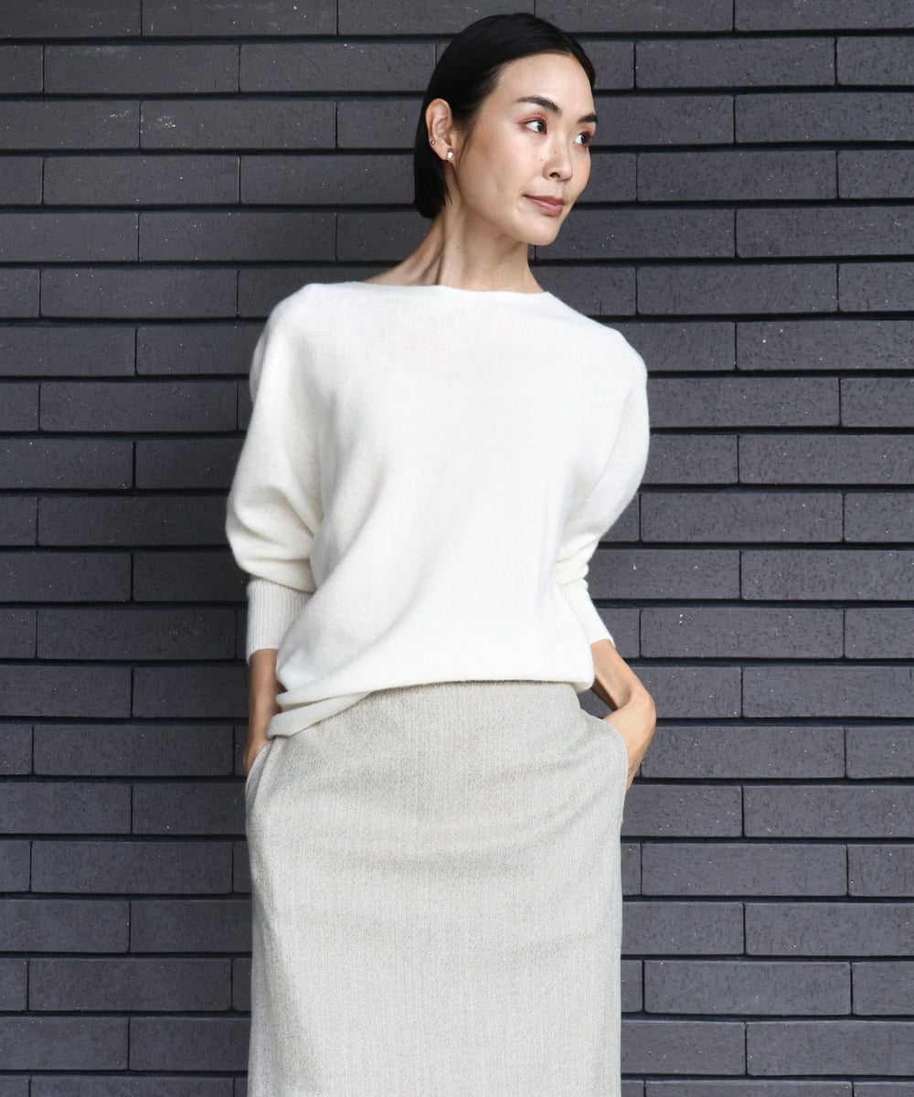 FMFAD40190 MICHEL KLEIN(ミッシェルクラン) [定番人気]ホールガーメント(R)ドルマンスリーブニット パープル