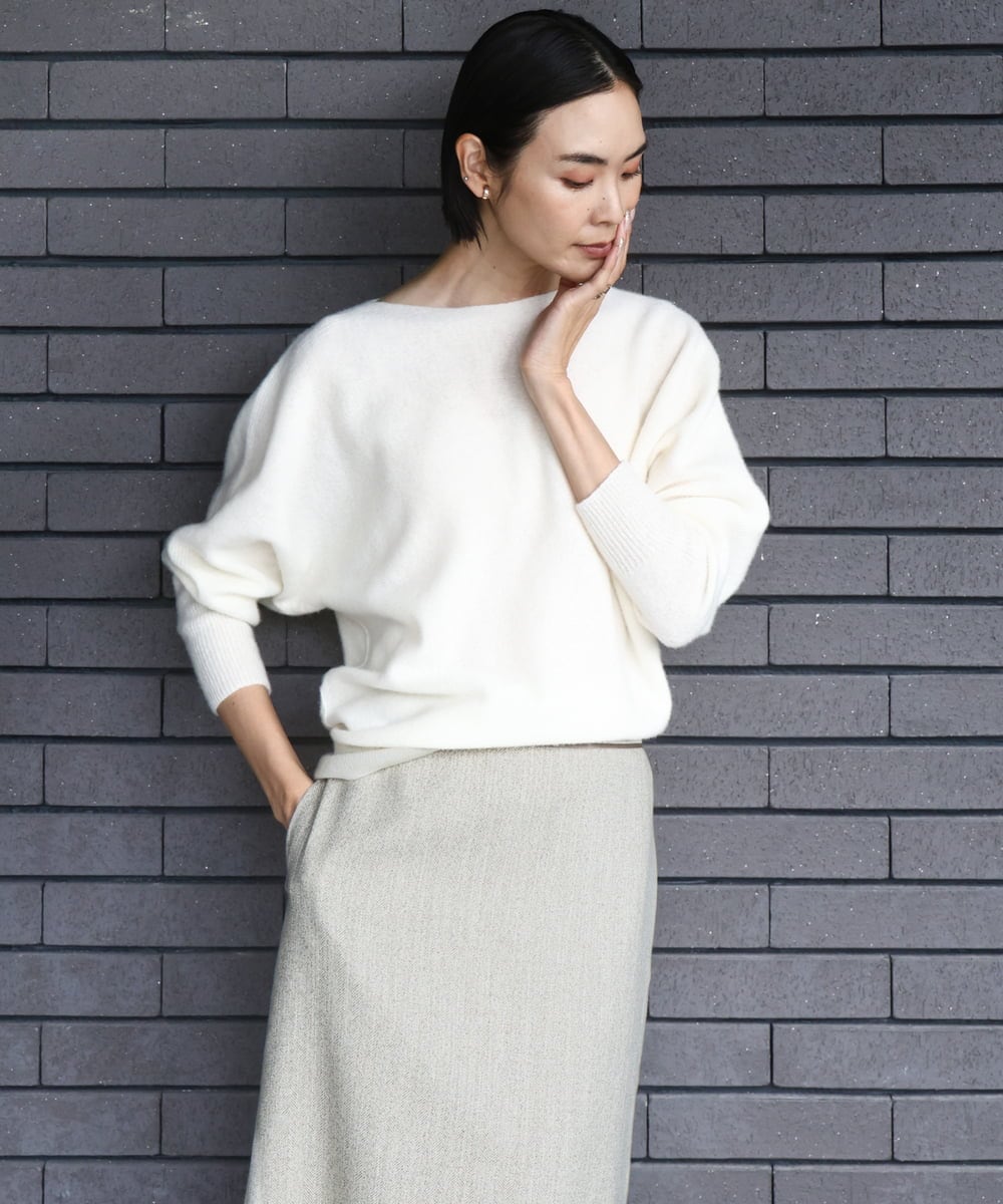 FMFAD40190 MICHEL KLEIN(ミッシェルクラン) [定番人気]ホールガーメント(R)ドルマンスリーブニット パープル